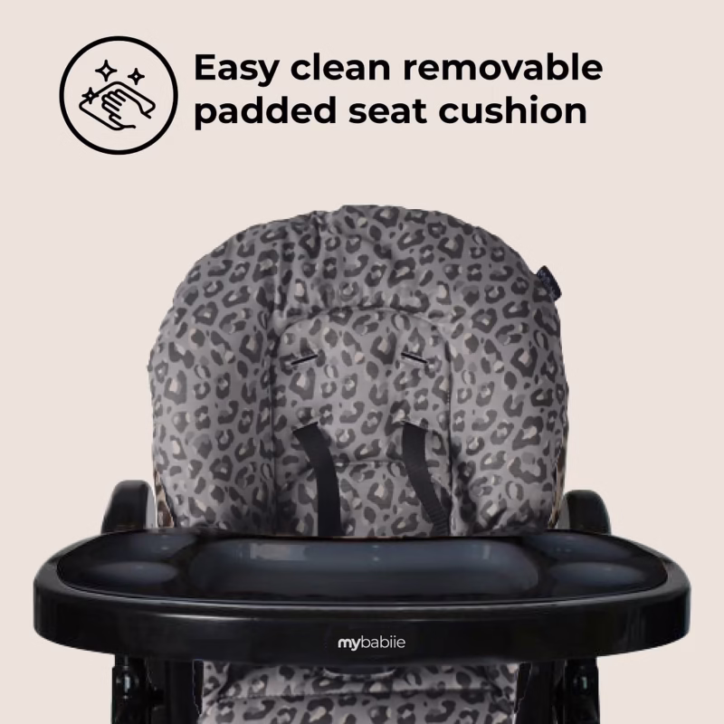 My Babiie Black Leopard Premium Highchair