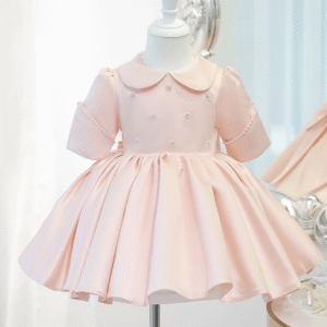 Baby Girl Dresses UK — Boutique Collection for Your Little Princess 1 Itty Bitty Pink Satin Flower Pearl Embellished Dress