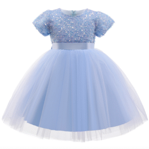 Baby Girl Dresses UK — Boutique Collection for Your Little Princess 47 Itty Bitty Blue Sequin Bow Dress