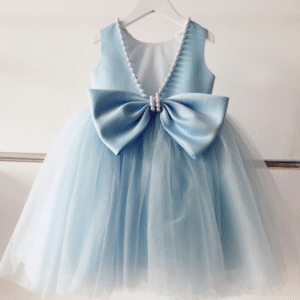 Baby Girl Dresses UK — Boutique Collection for Your Little Princess 45 Itty Bitty Blue Pearl Embellished Bow Dress