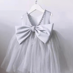 Baby Girl Dresses UK — Boutique Collection for Your Little Princess 44 Itty Bitty Grey Pearl Embellished Bow Dress