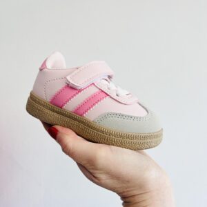 Itty Bitty Bubblegum Pink Stripe Trainers