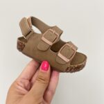 itty bitty camel double buckle sandals
