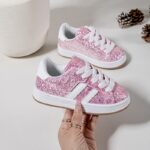 Itty Bitty Faux Fur Leopard Stripe Trainers Itty Bitty Baby Pink Glitter Stripe Trainers