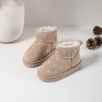 Itty Bitty Limited Edition Beige with Pink Heart Snuggle Boots