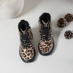 Itty Bitty Leopard Print Croc Patent Cosy Lined Boots