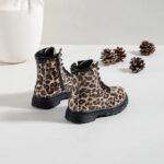 Itty Bitty Leopard Print Croc Patent Cosy Lined Boots
