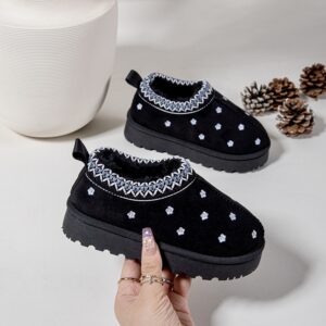 Itty Bitty Limited Edition Black Flower Tazz Beige Clogs