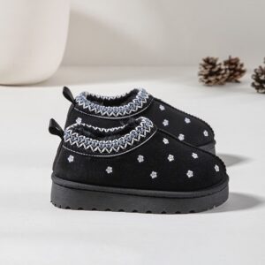 Itty Bitty Limited Edition Black Flower Tazz Beige Clogs