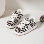 Itty Bitty Faux Fur Leopard Stripe Trainers