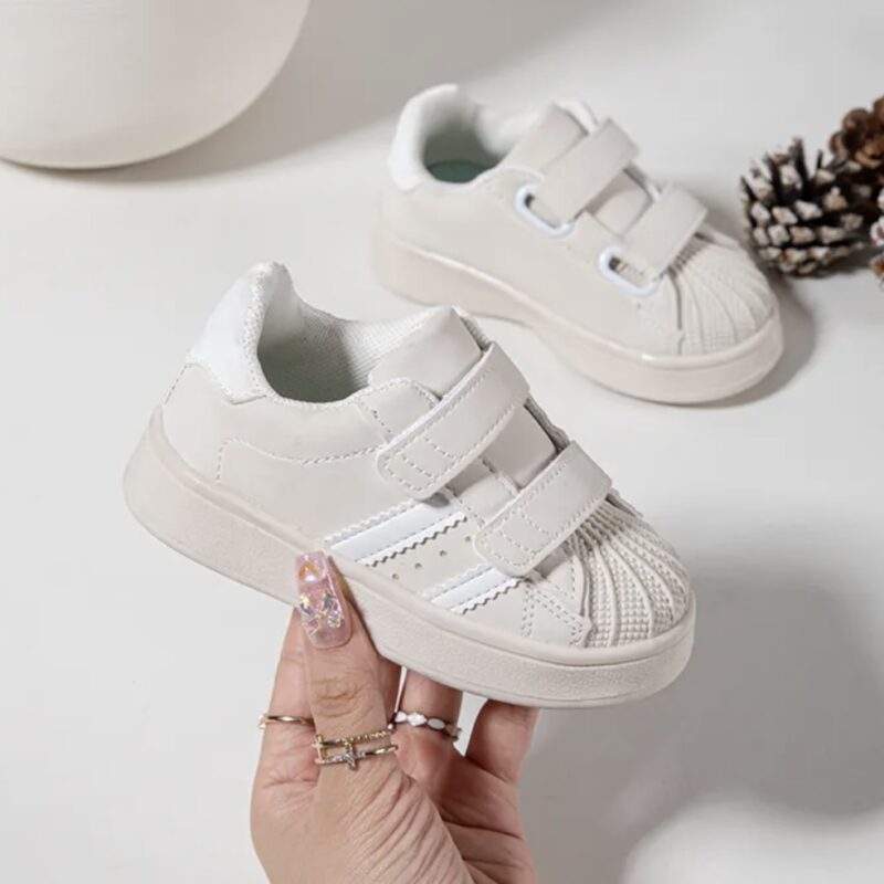 Itty Bitty Kids Beige & White Stripe Trainers