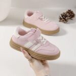 Itty Bitty Kids Pink Stripe Bold Sole Trainers