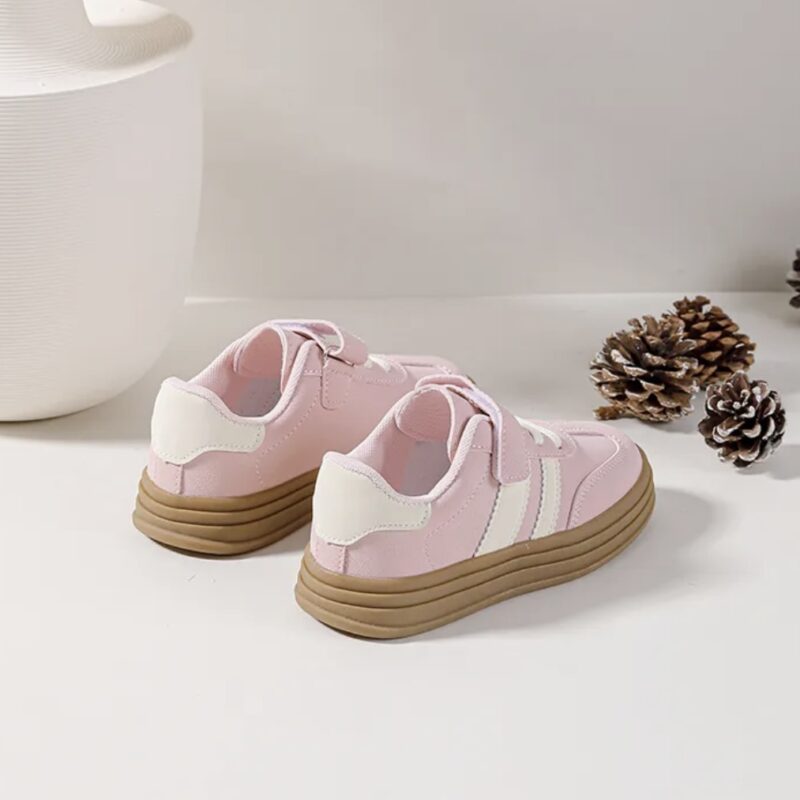 Itty Bitty Kids Pink Stripe Bold Sole Trainers