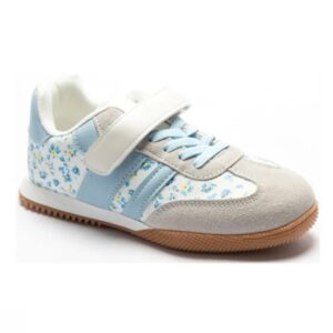 Itty Bitty Kids Blue Floral Stripe Trainers