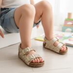 Itty Bitty Gold Glitter Double Buckle Sandals