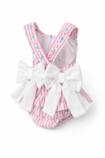Pink & Blue Stripe Heart Inspired Print Swimsuit with Bows