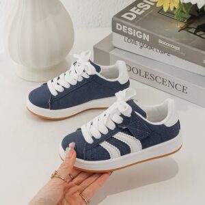 Itty Bitty Kids Blue Stripe Lace Trainers