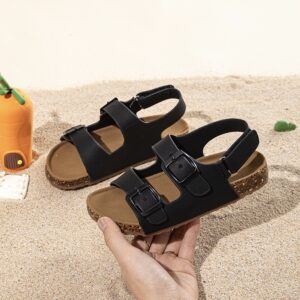 Itty Bitty Black Double Buckle Sandals