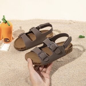 Itty Bitty Brown Double Buckle Sandals