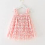 Itty Bitty Girl Pink Flower Print Strap Tutu Dress