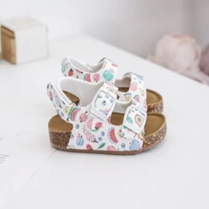 Home 9 Itty Bitty Kids White Fruit Double Buckle Sandals