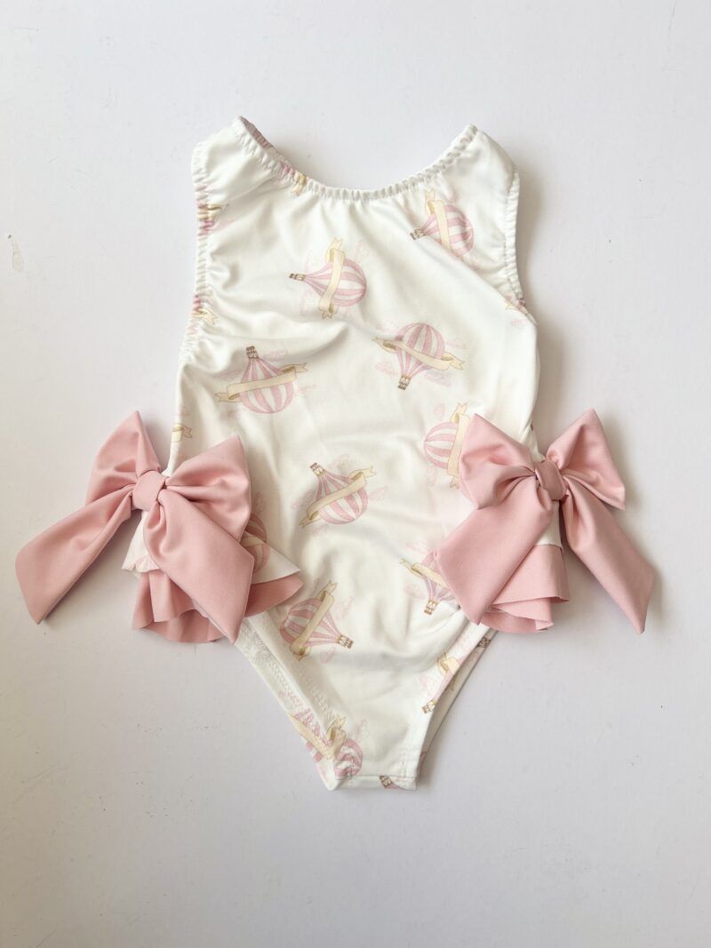Itty Bitty Girls Baby Pink Hot Air Balloon Bow Swimsuit