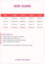 Itty Bitty Swimwear Size Guide
