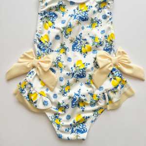 Itty Bitty Girls Sicilian lemon Bow Swimsuit