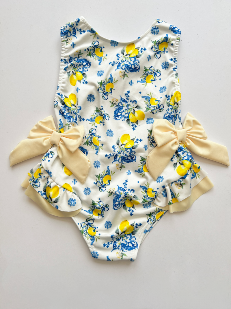 Itty Bitty Girls Sicilian lemon Bow Swimsuit