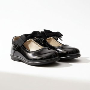 Home 3 Itty Bitty Girls Black Patent Mary Jane Bow School Shoes