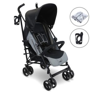 Home 8 My Babiie MB02 Plus Lightweight Stroller - Black and Grey - Image 1