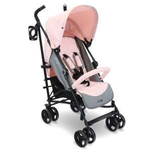Home 7 My Babiie MB02 Plus Lightweight Stroller - Pink and Grey - Image 2
