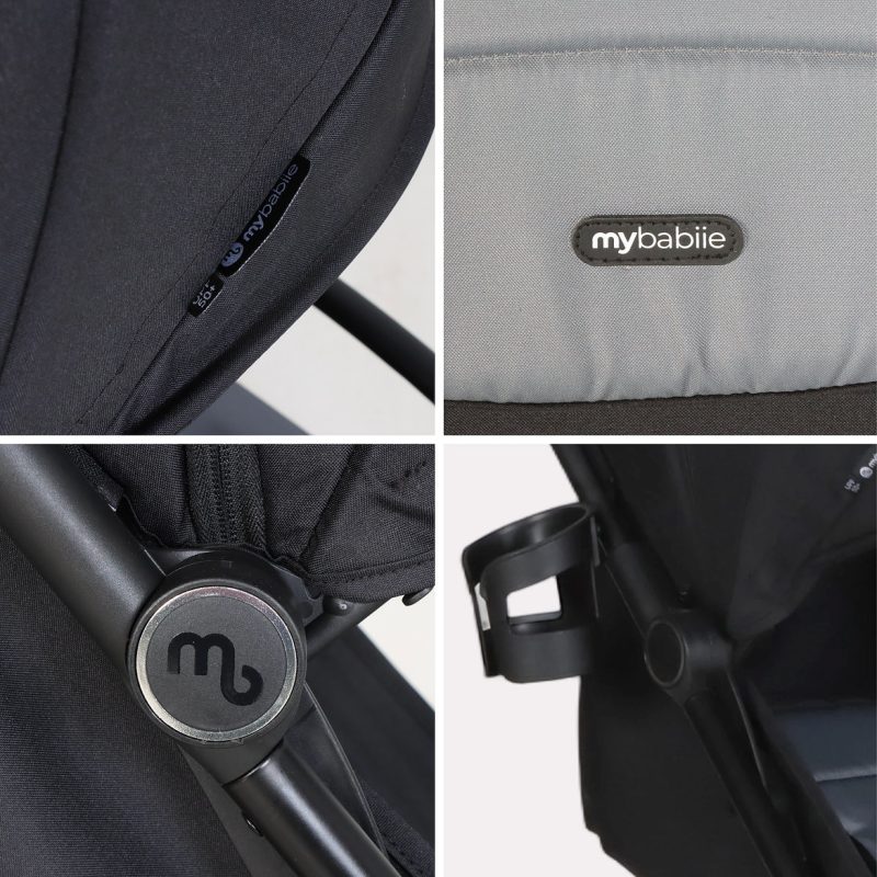 My Babiie MBX6 Auto-Fold Compact Stroller - Black and Grey My Babiie MBX6 Auto-Fold Compact Stroller - Black and Grey - Image 2