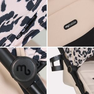Home 21 My Babiie MBX6 Auto-Fold Compact Stroller - Fawn Leopard - Image 2