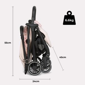 Home 19 My Babiie MBX6 Auto-Fold Compact Stroller - Pink Leopard - Image 2