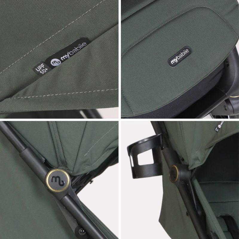My Babiie MBX6 Auto-Fold Compact Stroller - Forest Green My Babiie MBX6 Auto-Fold Compact Stroller - Forest Green - Image 2