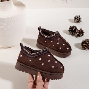 Home 2 Itty Bitty Limited Edition Brown Pink Heart Tazz Clogs