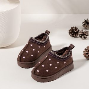 Home 3 Itty Bitty Limited Edition Brown Pink Heart Tazz Clogs