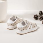 Itty Bitty Kids Beige Polka Dot & Stripe Trainers