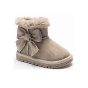 Home 8 Itty Bitty Kids Taupe Bow Detail Snuggle boots