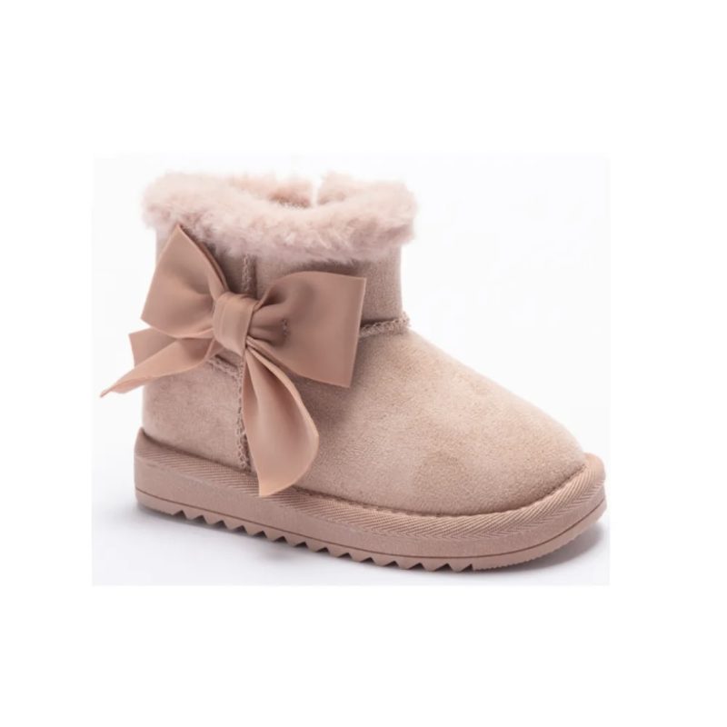 Itty Bitty Kids Pink Bow Detail Snuggle boots