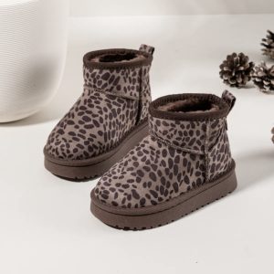 Home 2 Itty Bitty Chocolate Brown Leopard Snuggle Boots