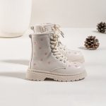 Itty Bitty Girls Cosy Cream Flower Boots